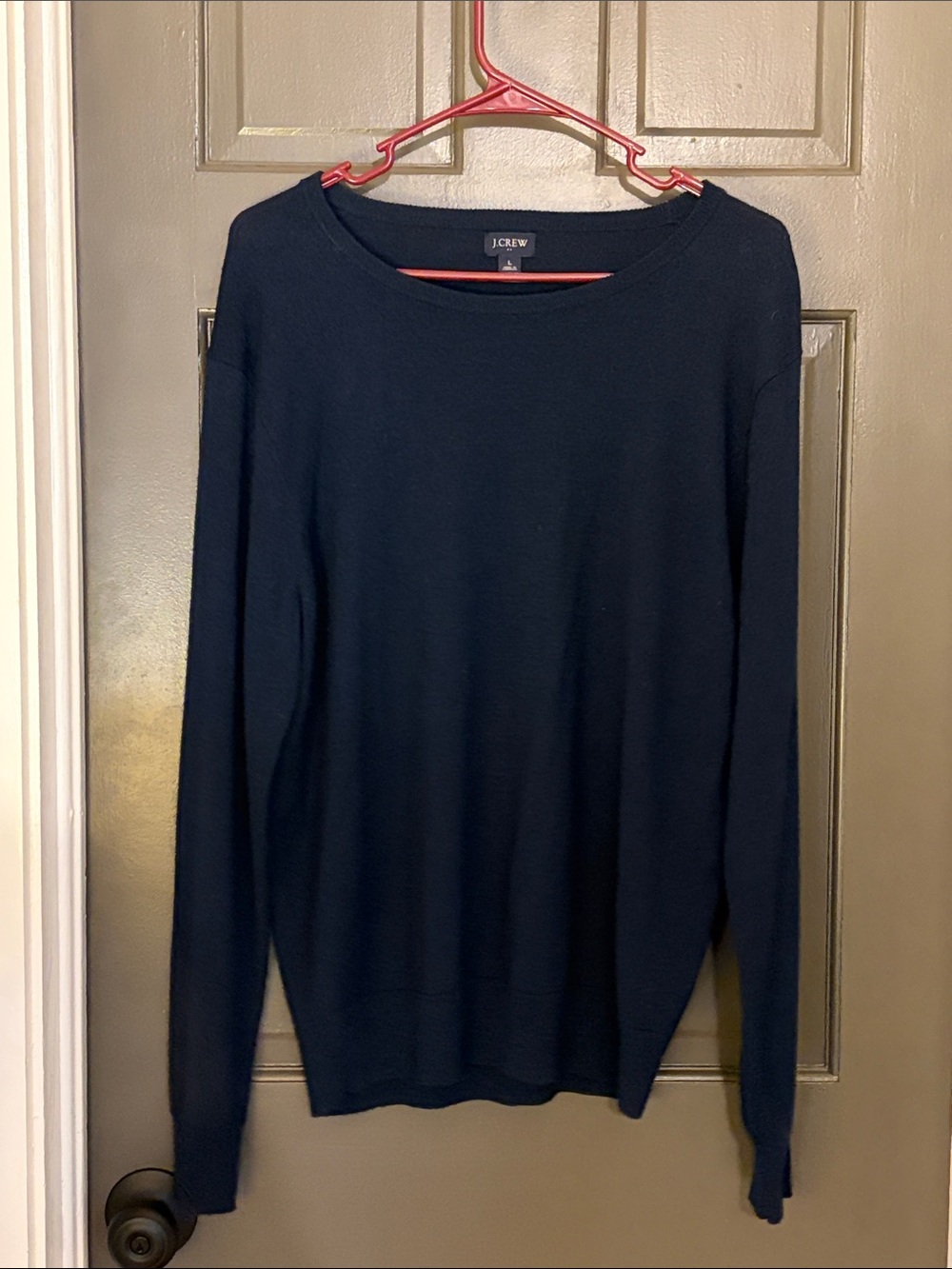 J. Crew Men's Dark Navy Crewneck Sweater